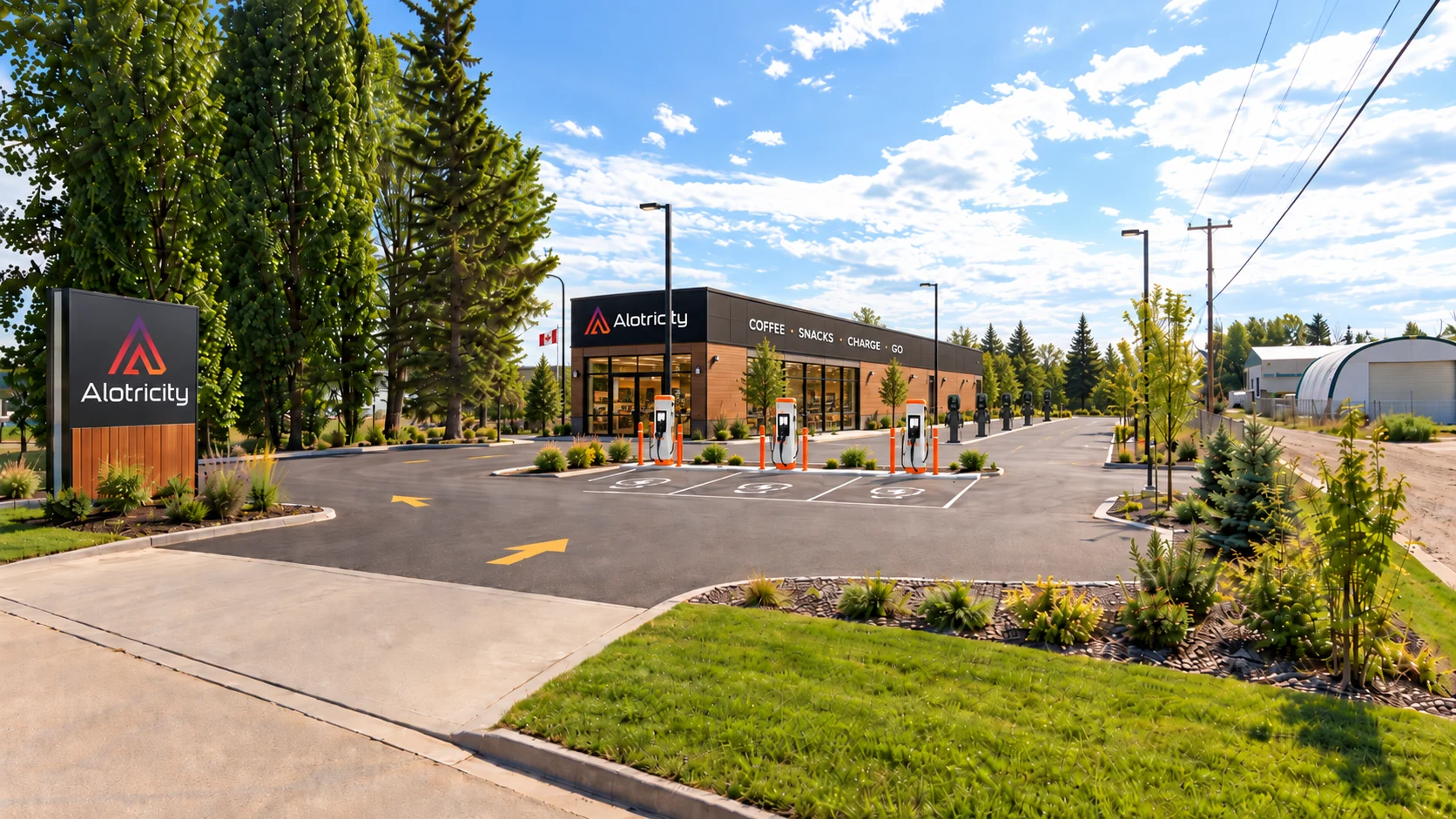 Alotricity retail store and EV charging hub in Edson, Alberta